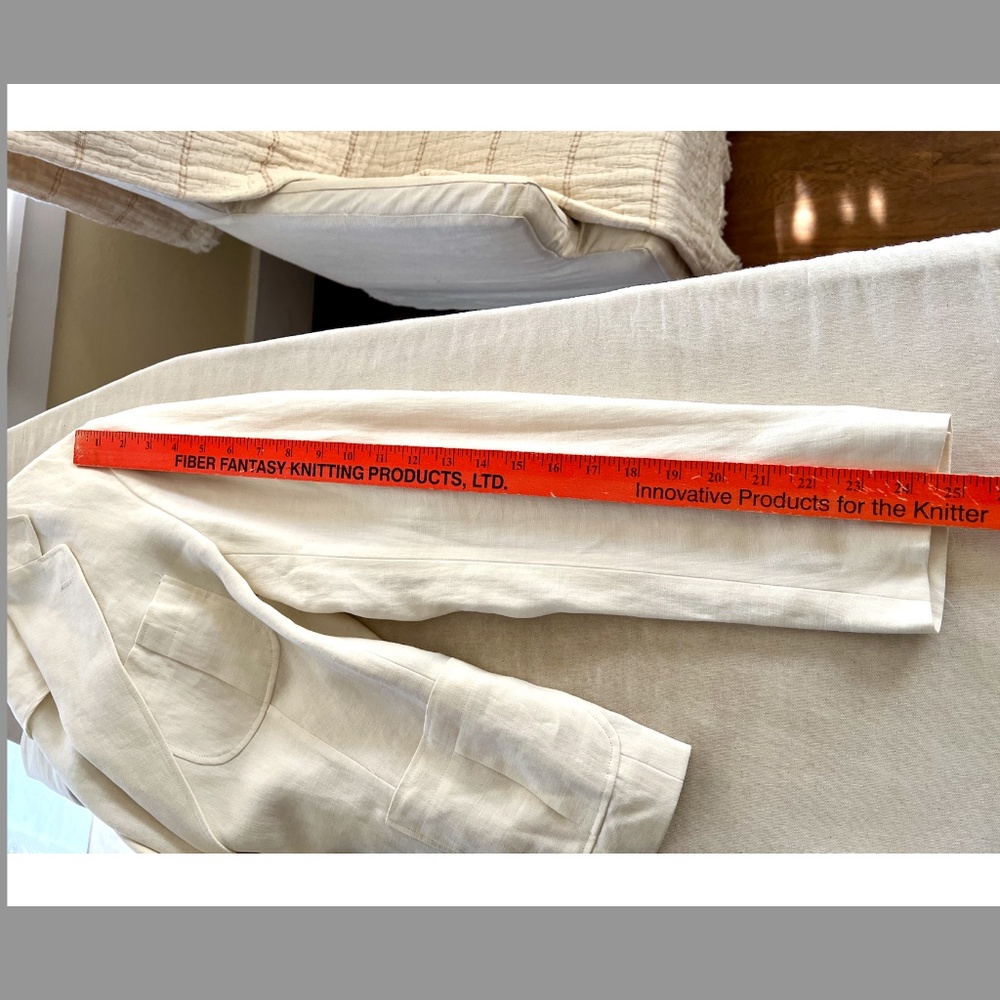 RALPH LAUREN BLUE LABEL Ivory Linen Single Button Blazer - Made In Italy - 12 - Picture 13 of 13